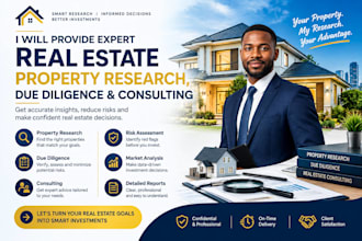 provide expert real estate property research, due diligence and consulting
