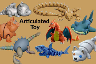 sculpt 3d articulated bjd doll flexi model 3d dragon toy model for 3d printing