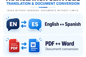 translate and convert documents english to spanish or spanish to english