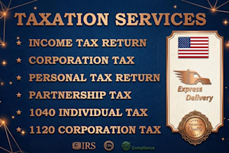 prepare and e file USA tax returns for personal, corporate and llc