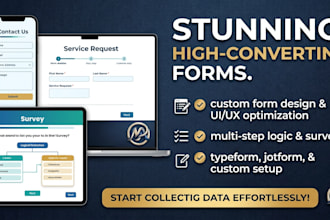 design high converting online forms, multi step surveys, and typeforms