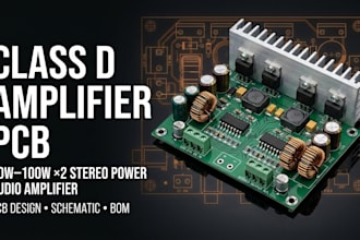 design class d amplifier pcb 50w 100w x2 stereo audio power amplifier