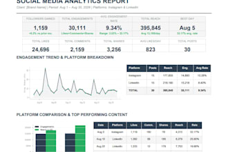create social media analytics reports and performance tracking