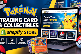 design a pokémon trading card and collectibles shopify store