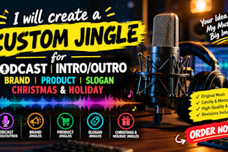 custom jingle for podcast intro outro christmas brand slogan product  holiday