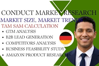 conduct market research market size competitors analysis tam sam som calculation