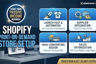 create shopify dropshipping print on demand website and store