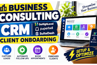 setup business consulting crm gohighlevel paperbell suitedash client onboarding