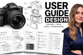 design product instruction manual user guide and technical line art illustration