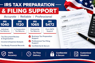 prepare irs tax forms 1040, 1120, 1065 and tax filing support
