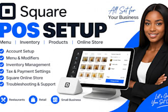 setup square pos system, menu, inventory