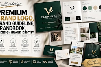 redesign premium brand logo, brand guideline, brandbook, redesign brand identity