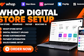 setup stan store, whop, gumroad, payhip, beacons ai store customization