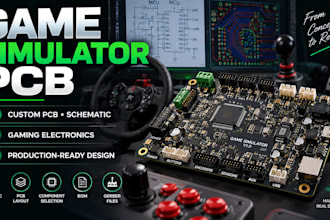 design game simulator pcb, custom circuit board, schematic and gaming electronic
