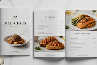design a modern restaurant food menu