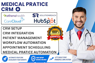 setup medical practice CRM athenahealth, solutionreach, carecloud, hubspot CRM