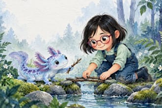 aquarell kinderbuchillustration für kinderbuch geschichtenbuch buchillustration