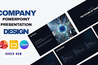 design company presentation, business slides, startup deck, redesign powerpoint