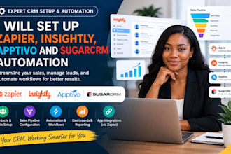 set up zap insightly apptivo and sugarcrm automation