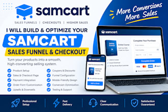 build and optimize a high converting samcart sales funnel and checkout