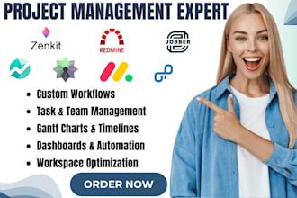 setup jobber hansoft zenkit openproject redmine monday taiga gantt plane nifty