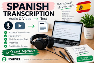 transcribe spanish audio and video accurately