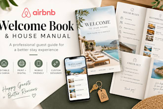design an airbnb welcome book and house manual in canva