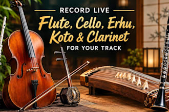 record live flute, cello, erhu, koto and clarinet for your track