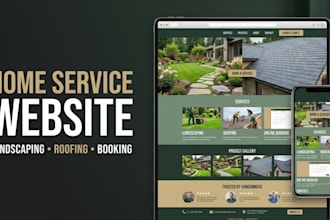 setup landscaping website, home service booking site, roofing contractor website