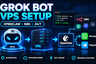 setup grok bot openclaw jarvis ai agent vps n8n whatsapp telegram fix deployment