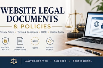 draft website privacy policy, terms and gdpr legal documents