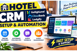 setup hotel crm gohighlevel cloudbed lodgify guest booking feedback automation