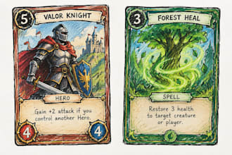 design custom card game trading card board game and playing cards