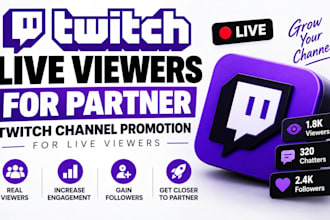 twitch live viewers for partner, twitch channel promotion for live viewers