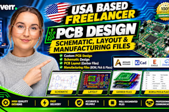 design custom pcb, pcb schematic, pcb circuit, gerber, bom, esp32 and stm32