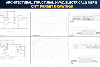 draft 2d floor plans, architectural house plans and permit drawings