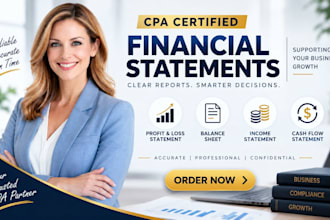 prepare financial statements, profit and loss, balance sheet, cash flow
