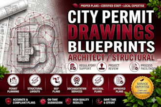 do city permit drawings blueprints architect structural drawing engineer stamp