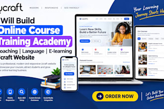 build online course training academy coaching language elearning ucraft website