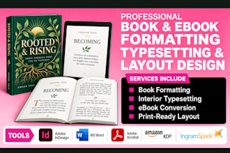 do book typesetting and book formatting for amazon KDP, ingramspark ebook print