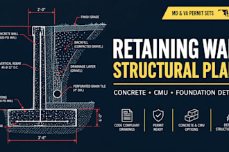 design structural retaining wall plans and concrete details