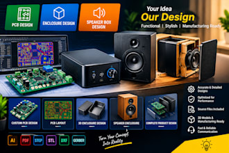 design custom pcb, electronic enclosure and speaker box 3d printing