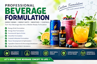 formulate energy drink energy shots beverages smoothies and cocktail formulation