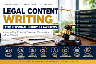 write professional personal injury and law firm website content