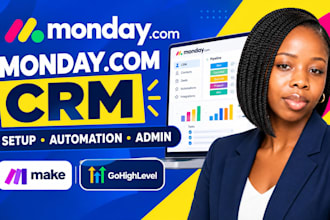 do monday com automation monday crm board for marketing agency VA make made com