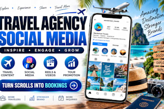 be your travel agency social media manager for travel, tour and tourism