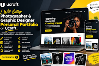 setup photographer graphic designer personal portfolio creative ucraft website