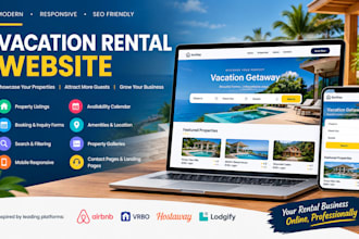 design a vacation rental website with booking and property listing, airbnb