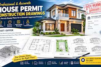 architect of city permit construction drawing, autocad drafting, pdf to autocad