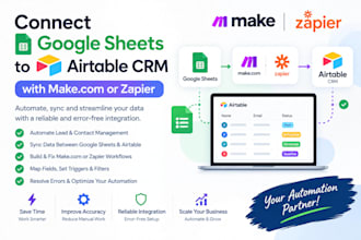 connect your google sheets to airtable crm with make com or zapier fix error